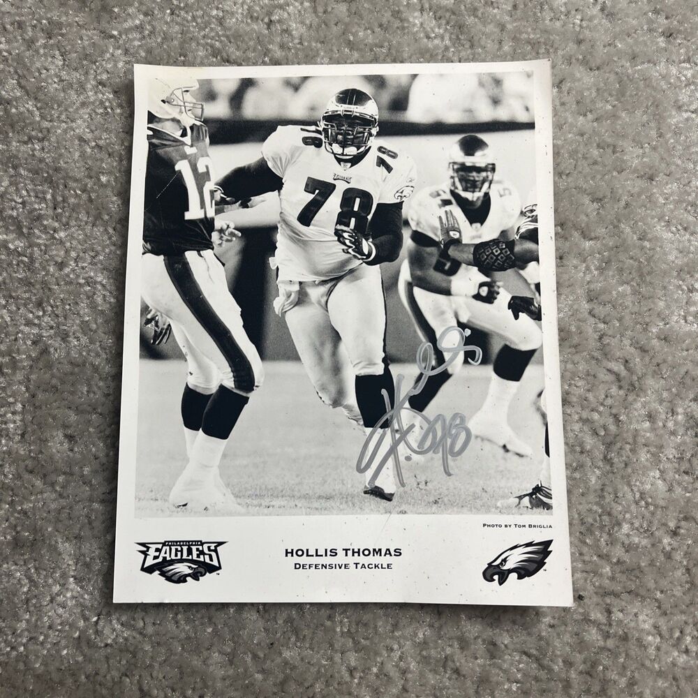 HOLLIS THOMAS Autographed 8x10 Photo Philadelphia Eagles Football - Brady Sack